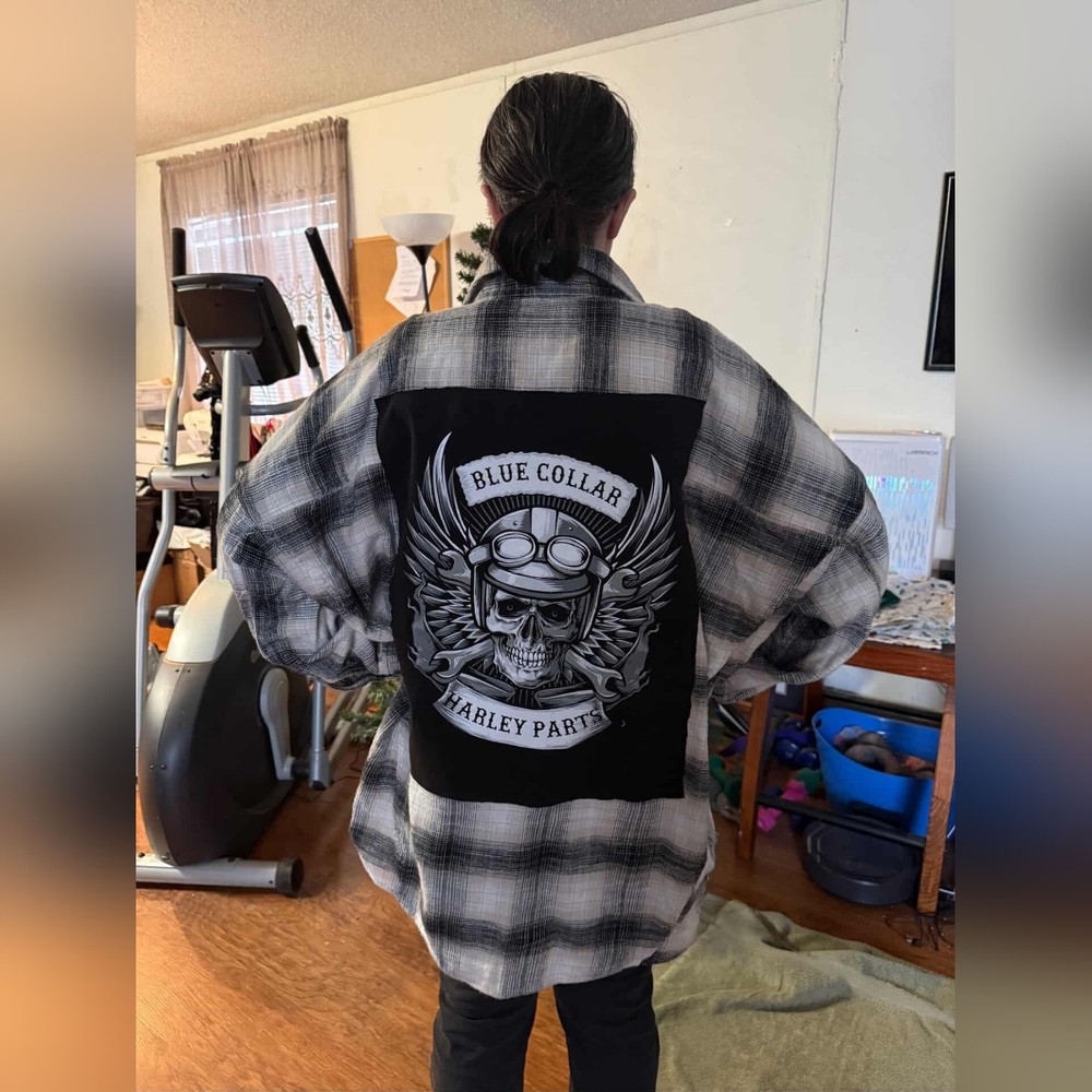 HARLEY DAVIDSON Upcycled FLANNEL SHIRT